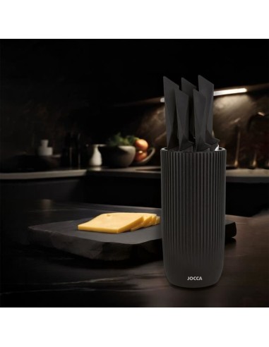 Set de 5 couteaux - JOCCA - Bloc en polypropylene - Noir – JOCCA (Couteau De Cuisine) | STORE PRO SHOP 
