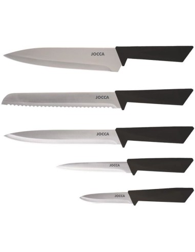 Set de 5 couteaux - JOCCA - Bloc en polypropylene - Noir – JOCCA (Couteau De Cuisine) | STORE PRO SHOP 