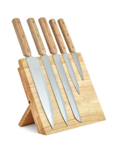 Set de 5 couteaux - LIVOO - MEC136 - 20 a 32,5 cm - Lame acier inoxydable - Support magnétique – LIVOO (Couteau De Cuisine) | STORE PRO SHOP 