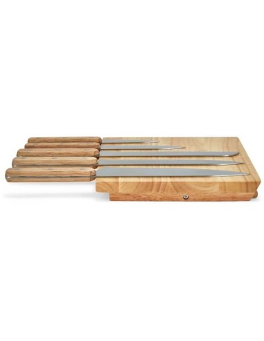 Set de 5 couteaux - LIVOO - MEC136 - 20 a 32,5 cm - Lame acier inoxydable - Support magnétique – LIVOO (Couteau De Cuisine) | STORE PRO SHOP 