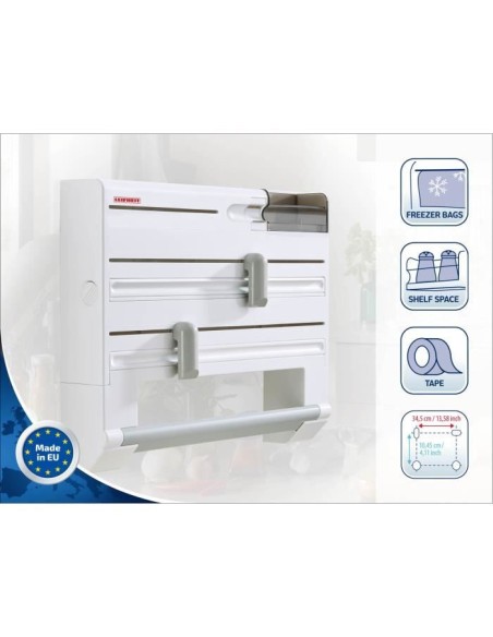 Dérouleur mural Leifheit Parat Plus ComfortLine 25723, essuie tout mural avec lames tranchantes et 6 places de rangements, bla – LEIFHEIT (Devidoir De Papier Essuie-tout - Support Essuie-tout) | STORE PRO SHOP 