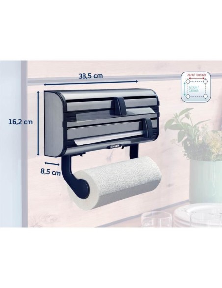 Dérouleur mural Leifheit Parat Royal 25793, porte-rouleau cuisine en acier inoxydable pour 3 rouleaux, lames tranchantes, blan – LEIFHEIT (Devidoir De Papier Essuie-tout - Support Essuie-tout) | STORE PRO SHOP 