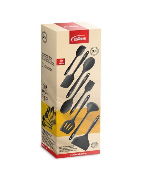 Set ustensiles cuisine - INOXIBAR - Lot 8 silicone - sans BPA - résistant chaleur - lave-vaisselle – INOXIBAR (Ensemble Ustensiles - Lot Ustensiles) | STORE PRO SHOP 