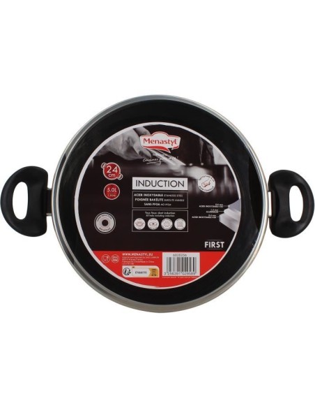 Faitout - MENASTYL - 6020256 - En acier inoxydable - 24 cm - Tous feux dont induction – MENASTYL (Faitout - Marmite) | STORE PRO SHOP 