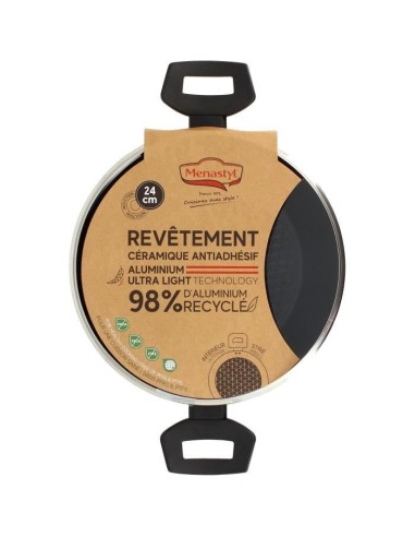Faitout - MENASTYL - 6020647 - En alumimium forgé - 24 cm - Noir - Tous feux dont induction – MENASTYL (Faitout - Marmite) | STORE PRO SHOP 