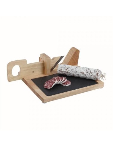 Guillotine a saucisson - LIVOO - MEC127 - En hévéa et plateau en ardoise - Lame acier inoxydable - Sécurité – LIVOO (Mandoline - Eminceur - Coupe-aliment) | STORE PRO SHOP 