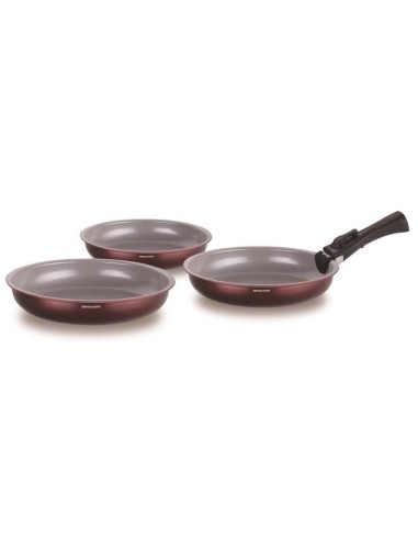 Set de 3 poeles - ARTHUR MARTIN - AM8866 - Tous feux dont induction - 20/24/28 cm  1 poignée - Aluminium - Revetement céramiqu – ARTHUR MARTIN (Poele - Sauteuse) | STORE PRO SHOP 