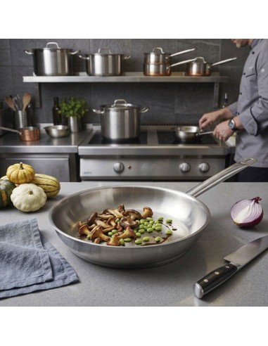 Poele inox - INOXIBAR - 26 cm - acier inoxydable - fond diffuseur - induction – INOXIBAR (Poele - Sauteuse) | STORE PRO SHOP 