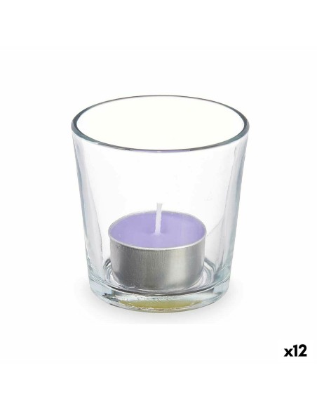 Bougie Parfumée 7 x 7 x 7 cm (12 Unités) Verre Lavande