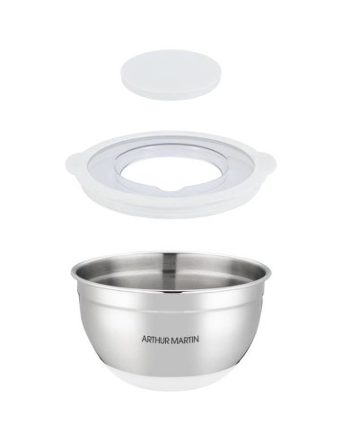 Set de saladiers - ARTHUR MARTIN - AM486 - 16-20-24 cm - Couvercles hermétiques - Acier inoxydable - Fond en silicone anti-dér – ARTHUR MARTIN (Saladier) | STORE PRO SHOP 