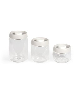 Set de 3 bocaux sous vide - LIVOO - MEN401 - 400 ml, 800 ml, et 1,2 L - Verre borosciliate - Compatible congélation
