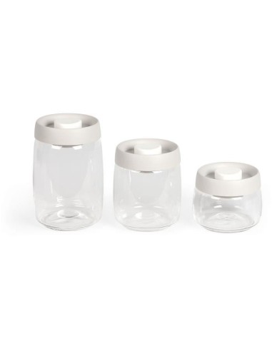 Set de 3 bocaux sous vide - LIVOO - MEN401 - 400 ml, 800 ml, et 1,2 L - Verre borosciliate - Compatible congélation – LIVOO (Systeme De Mise Sous Vide) | STORE PRO SHOP 