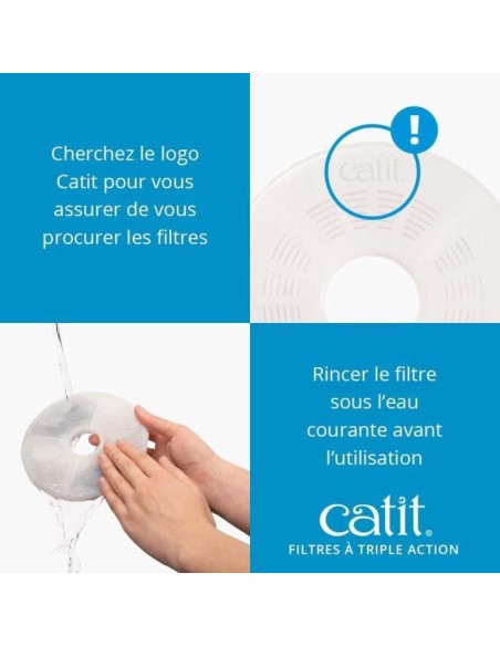 Filtre - Catit - Triple Action - Pack de 12 - Eau propre - Prévention maladies urinaires – CAT IT (Abreuvoir) | STORE PRO SHOP 