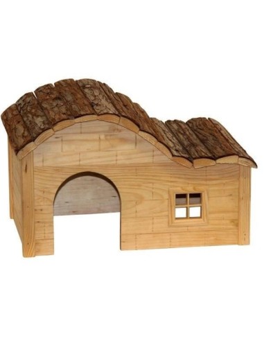Maison pour rongeur - KERBL - Nature - Toit galbé - 40 x 25 x 25 cm – KERBL (Accessoire De Cage - Abri Petit Animal) | STORE PRO SHOP 