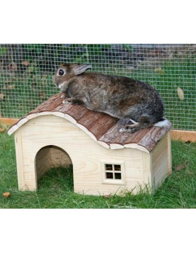 Maison pour rongeur - KERBL - Nature - Toit galbé - 40 x 25 x 25 cm – KERBL (Accessoire De Cage - Abri Petit Animal) | STORE PRO SHOP 