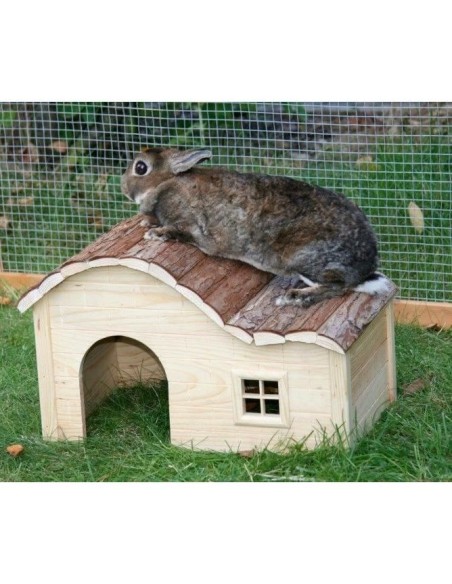 Maison pour rongeur - KERBL - Nature - Toit galbé - 40 x 25 x 25 cm – KERBL (Accessoire De Cage - Abri Petit Animal) | STORE PRO SHOP 