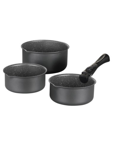 Batterie de cuisine ARTHUR MARTIN AM777GM Set de 3 casseroles - Gris Mat 16-18-20 cm  1 poignée amovible - Tous feux dont indu – ARTHUR MARTIN (Batterie De Cuisine) | STORE PRO SHOP 