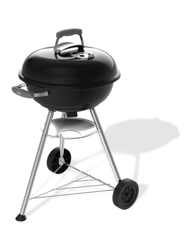 Barbecue a charbon - Weber - Compact Kettle - Ø47 cm - Acier émaillé - Clapet d'aération - 6 couverts - Noir – WEBER (Barbecue) | STORE PRO SHOP 