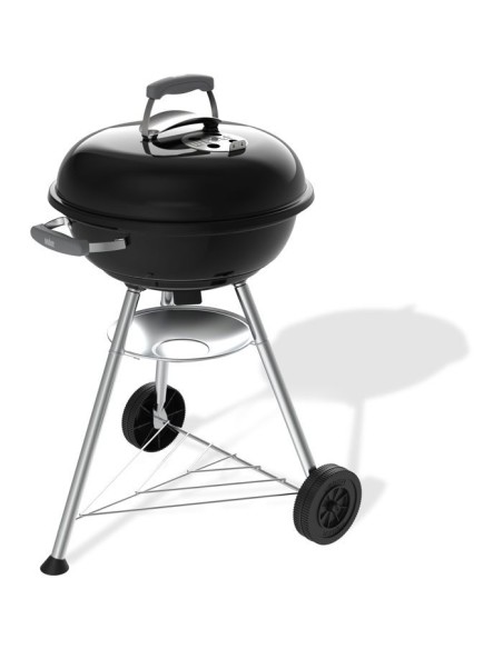 Barbecue a charbon - Weber - Compact Kettle - Ø47 cm - Acier émaillé - Clapet d'aération - 6 couverts - Noir – WEBER (Barbecue) | STORE PRO SHOP 