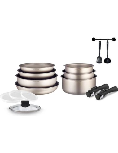 Batterie de cuisine Arthur Martin AM133CH 15 pieces - Aluminium - Poignée amovible - Tous feux dont induction – ARTHUR MARTIN (Batterie De Cuisine) | STORE PRO SHOP 