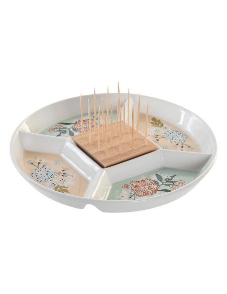 Plateau apéritif DKD Home Decor 23,5 x 23,5 x 3 cm Vert Grès