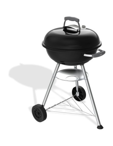 Barbecue a charbon - Weber - Compact Kettle - Ø47 cm - Acier émaillé - Clapet d'aération - 6 couverts - Noir – WEBER (Barbecue) | STORE PRO SHOP 