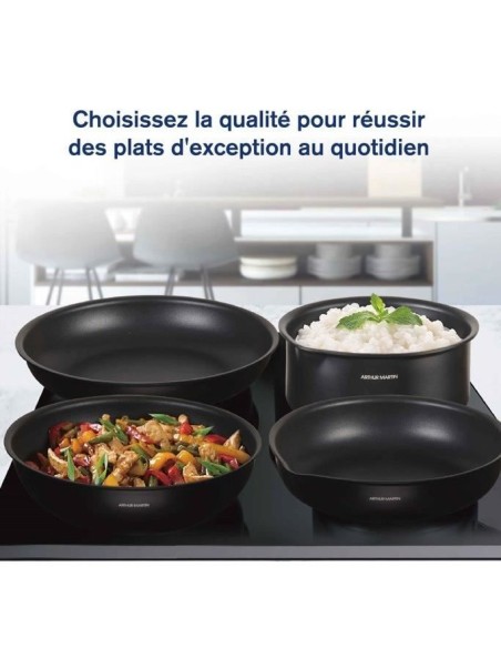 Batterie de cuisine - Tous feux dont induction - Arthur Martin - AM0530 - Aluminium - Anti-adhésif - 20 pieces - Poignée amovi – ARTHUR MARTIN (Batterie De Cuisine) | STORE PRO SHOP 