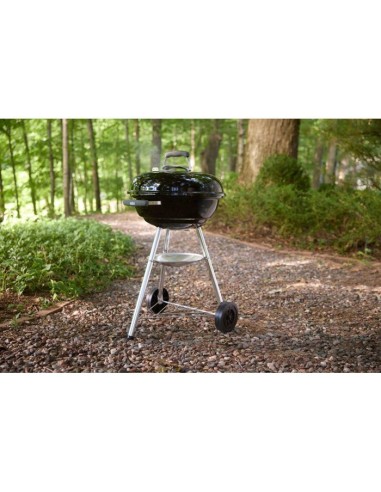 Barbecue a charbon - Weber - Compact Kettle - Ø47 cm - Acier émaillé - Clapet d'aération - 6 couverts - Noir – WEBER (Barbecue) | STORE PRO SHOP 