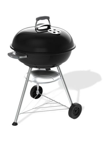Barbecue a charbon - Weber - Compact Kettle - Ø57 cm - Acier émaillé - Clapet d'aération - 9 couverts  - Noir – WEBER (Barbecue) | STORE PRO SHOP 