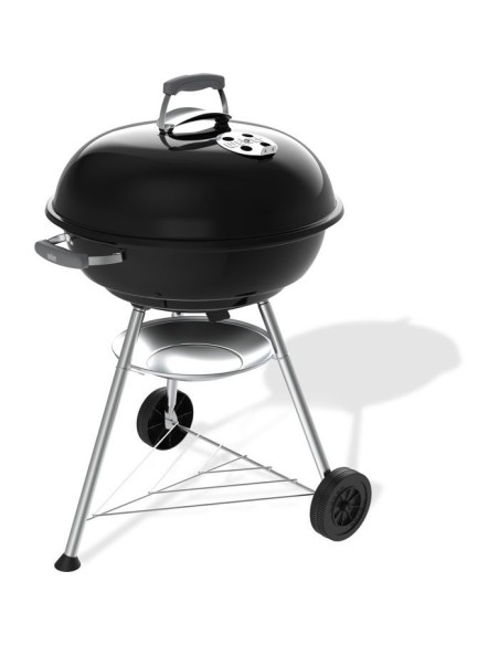 Barbecue a charbon - Weber - Compact Kettle - Ø57 cm - Acier émaillé - Clapet d'aération - 9 couverts  - Noir – WEBER (Barbecue) | STORE PRO SHOP 