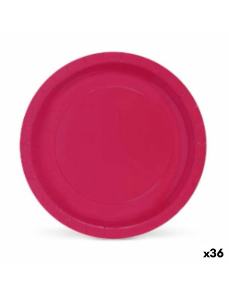 Service de vaisselle Algon Bordeaux Produits à usage unique Carton 20 x 20 x 1,5 cm (36 Unités)