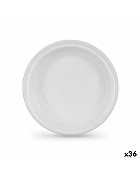 Lot d'assiettes réutilisables Algon Blanc 22 x 22 x 1,5 cm (36 Unités)