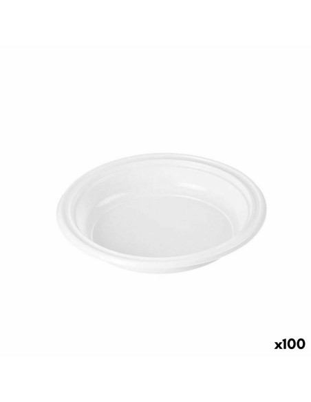 Lot d'assiettes réutilisables Algon Blanc Plastique 20,5 x 20,5 x 3 cm (6 Unités)