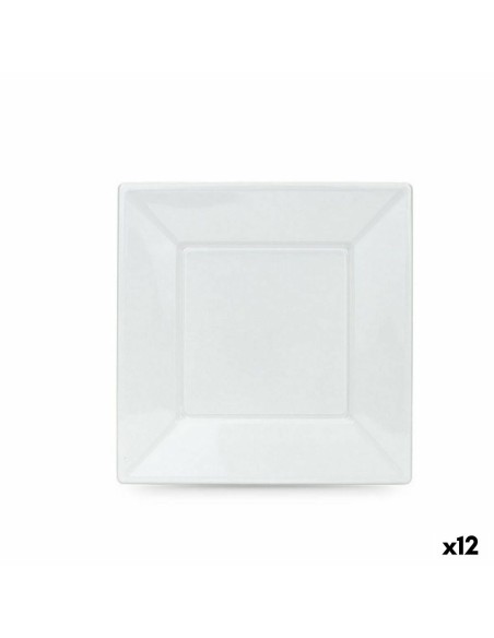 Lot d'assiettes réutilisables Algon Blanc Plastique 23 x 23 x 2 cm (24 Unités)