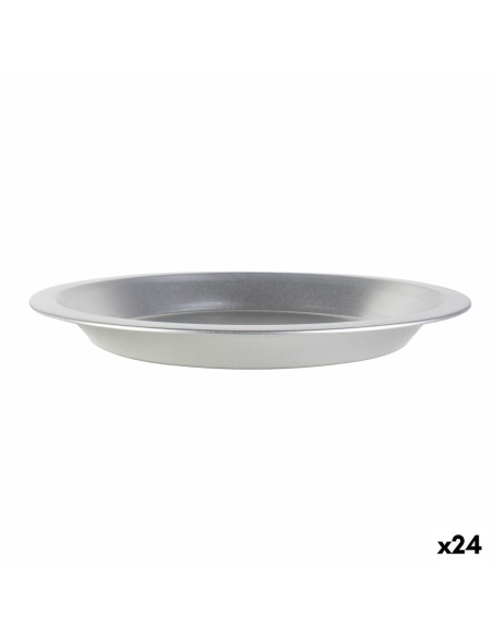 Plateau pour Four Argenté 25 x 2,5 cm (24 Unités)