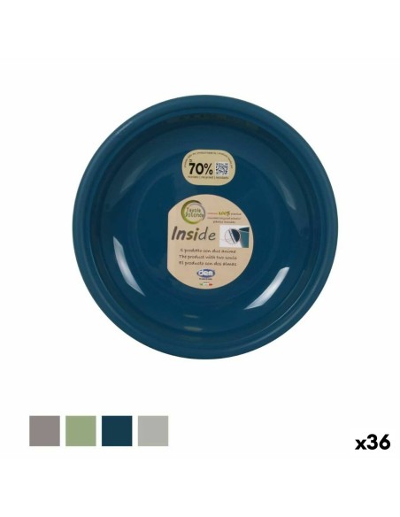 Assiette plate Dem Inside Plastique Ø 25 x 25 x 2 cm (36 Unités)