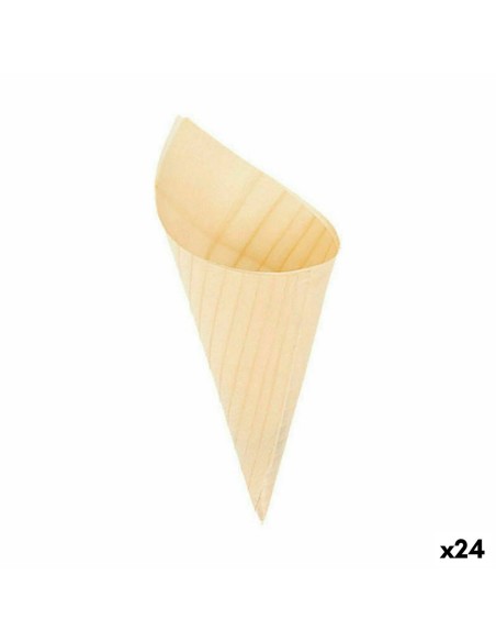 Set de Bols Algon Cônes Produits à usage unique Bois 8 Pièces 18 cm (24 Unités)