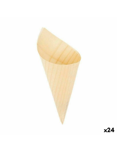 Set de Bols Algon Cônes Produits à usage unique Bois 5 Pièces 24 cm (24 Unités)