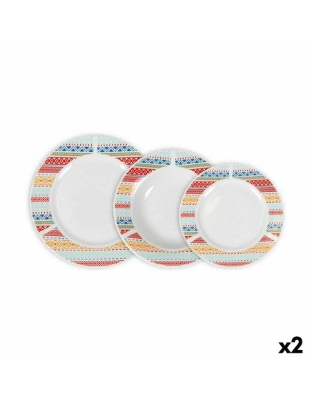 Service de Vaisselle La Mediterránea Palma Ronde 18 Pièces (2 Unités)