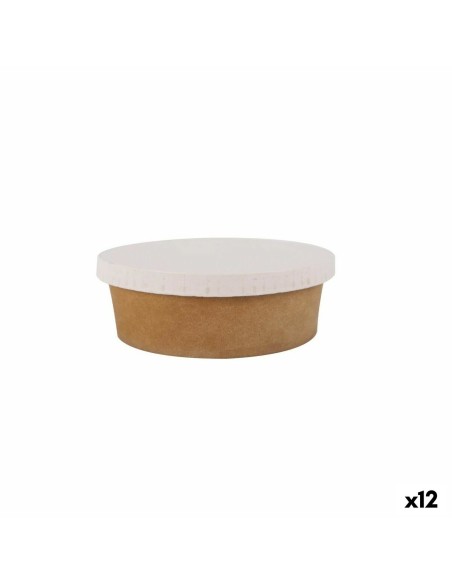 Jeux de plateaux Algon papier kraft Avec couvercle Produits à usage unique (5 Pièces) (12 Unités)