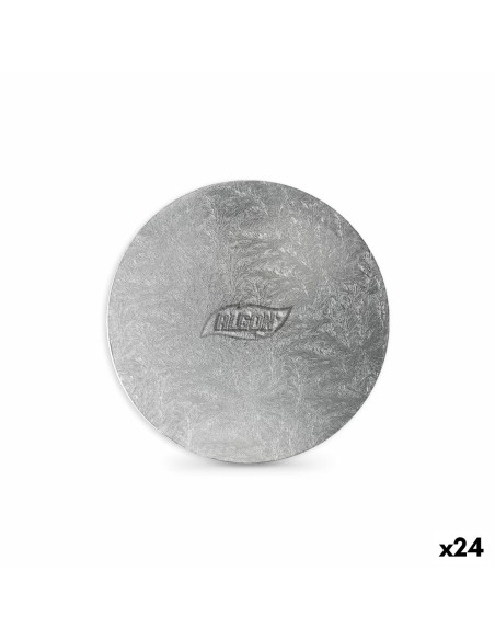 Base de gâteau Algon Argenté 20 x 20 x 1 cm Rond (24 Unités)