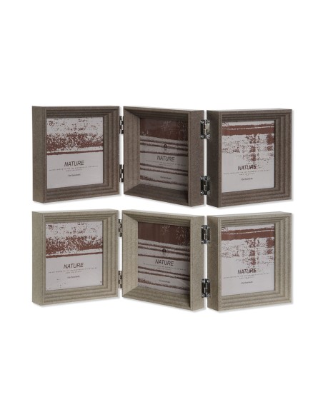 Cadre photo Home ESPRIT Marron Beige Verre polystyrène 38 X 3 X 12 cm (2 Unités)