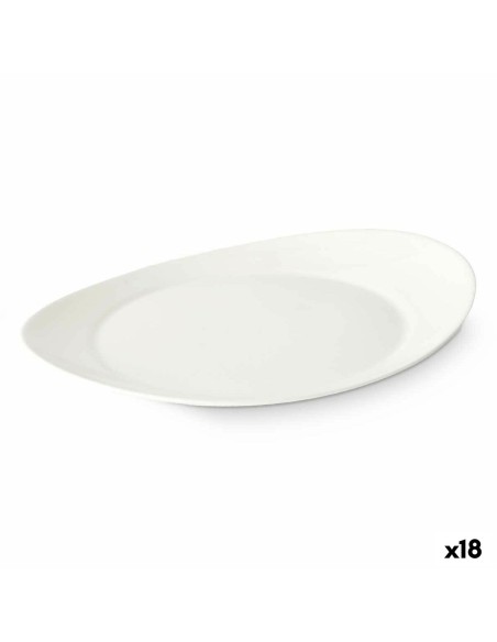Assiette plate Blanc verre 30,5 x 3 x 26 cm (18 Unités)