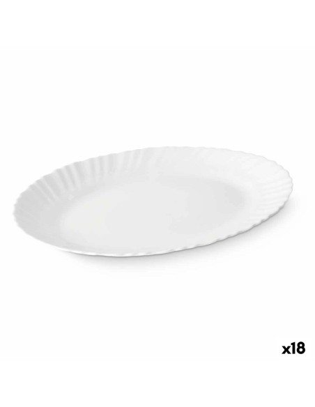 Plat à Gratin Blanc verre 34 x 2,5 x 25 cm (18 Unités)