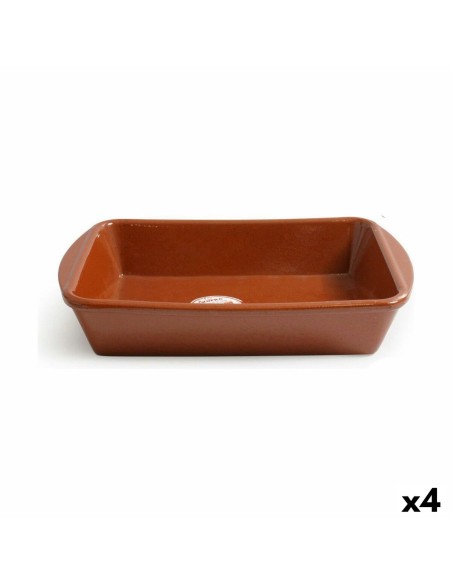 Plat à Gratin Inde Vitro Azofra Faïence Rectangulaire 35 x 25 x 6 cm (4 Unités)