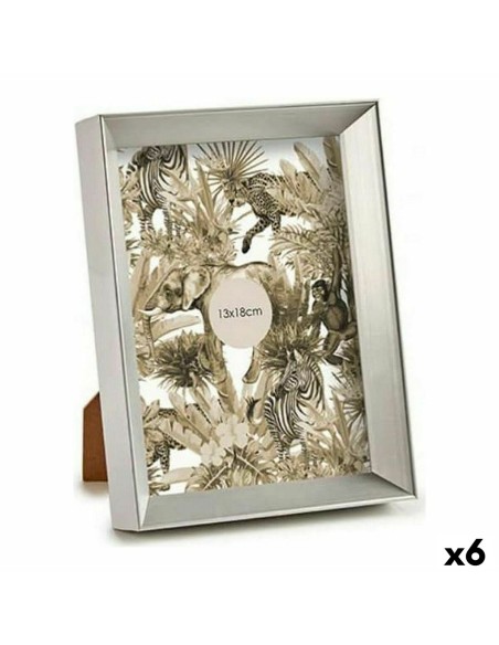 Cadre photo Argenté Plastique verre (15,2 x 3,5 x 20,2 cm) (6 Unités)
