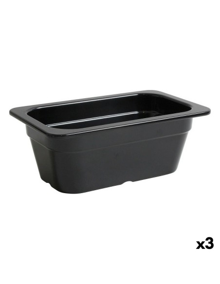 Plat à Gratin Inde Noir 26,5 x 16,2 x 10 cm (3 Unités)