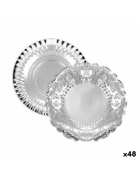 Plateau apéritif Algon Argenté Ronde 30 x 30 x 1,5 cm (48 Unités)
