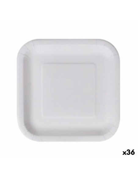 Service de vaisselle Algon Produits à usage unique Blanc Carton Carré 23 cm (36 Unités)