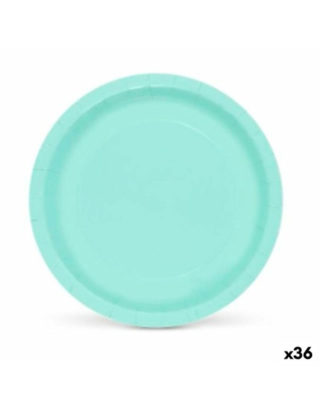 Service de vaisselle Algon Aigue marine Produits à usage unique Carton 20 x 20 x 1,5 cm (36 Unités)